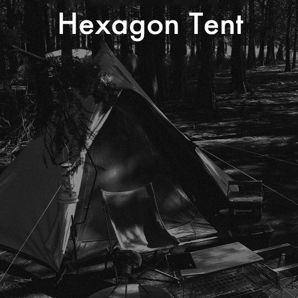 BLACKDOG BD-ZP003 Outdoor Portable Tent Hexagonal Pyramid Folding Tent Large Space Nature Hiking Camping Tourist Dinner Picnic Tent for 3-4 People