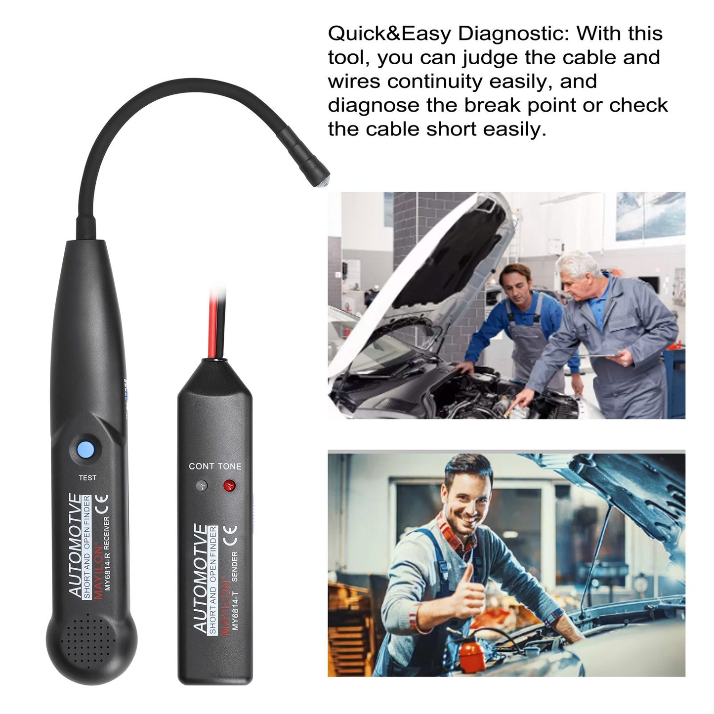 MAYILON MY6814 Automotive Wire Tracker Short Open Finder Circuit Tester Cable Finder Wire Trackers Short Circuit Detector Tool