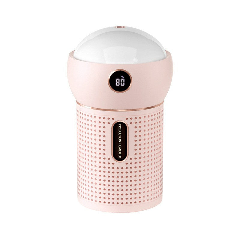 A-88 630ml Wireless Projection Humidifier Rotating Silent Multi-functional Mist Maker with Night Light for Bedroom