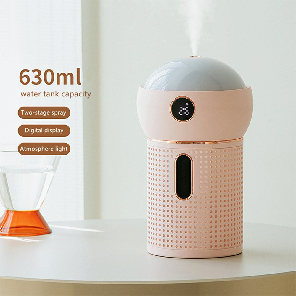 A-88 630ml Wireless Projection Humidifier Rotating Silent Multi-functional Mist Maker with Night Light for Bedroom