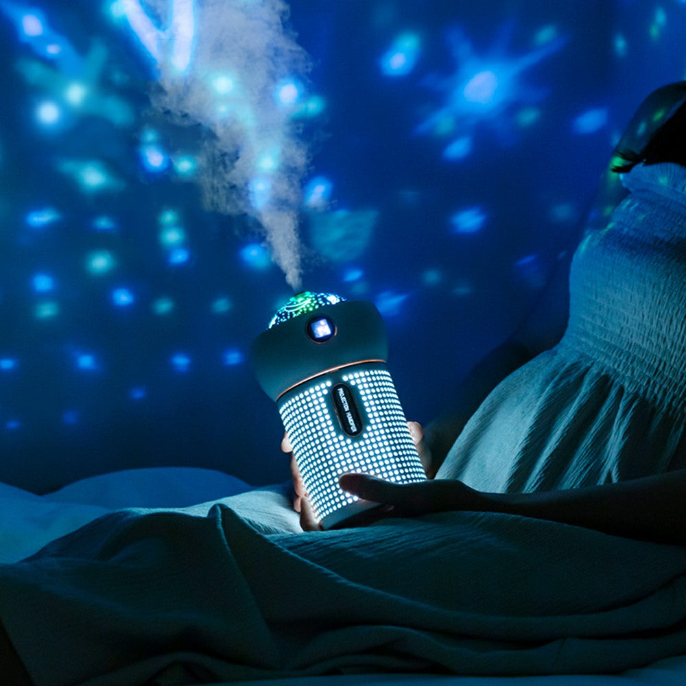 A-88 630ml Wireless Projection Humidifier Rotating Silent Multi-functional Mist Maker with Night Light for Bedroom