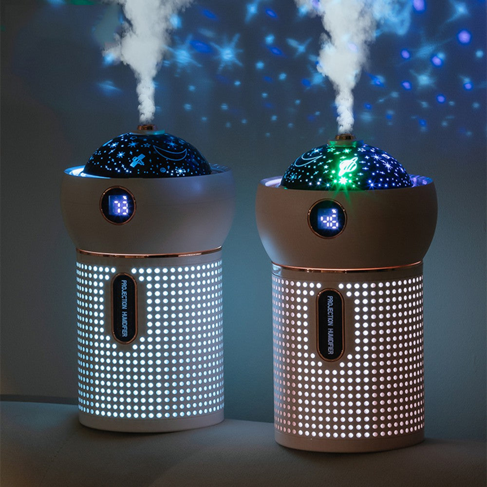 A-88 630ml Wireless Projection Humidifier Rotating Silent Multi-functional Mist Maker with Night Light for Bedroom