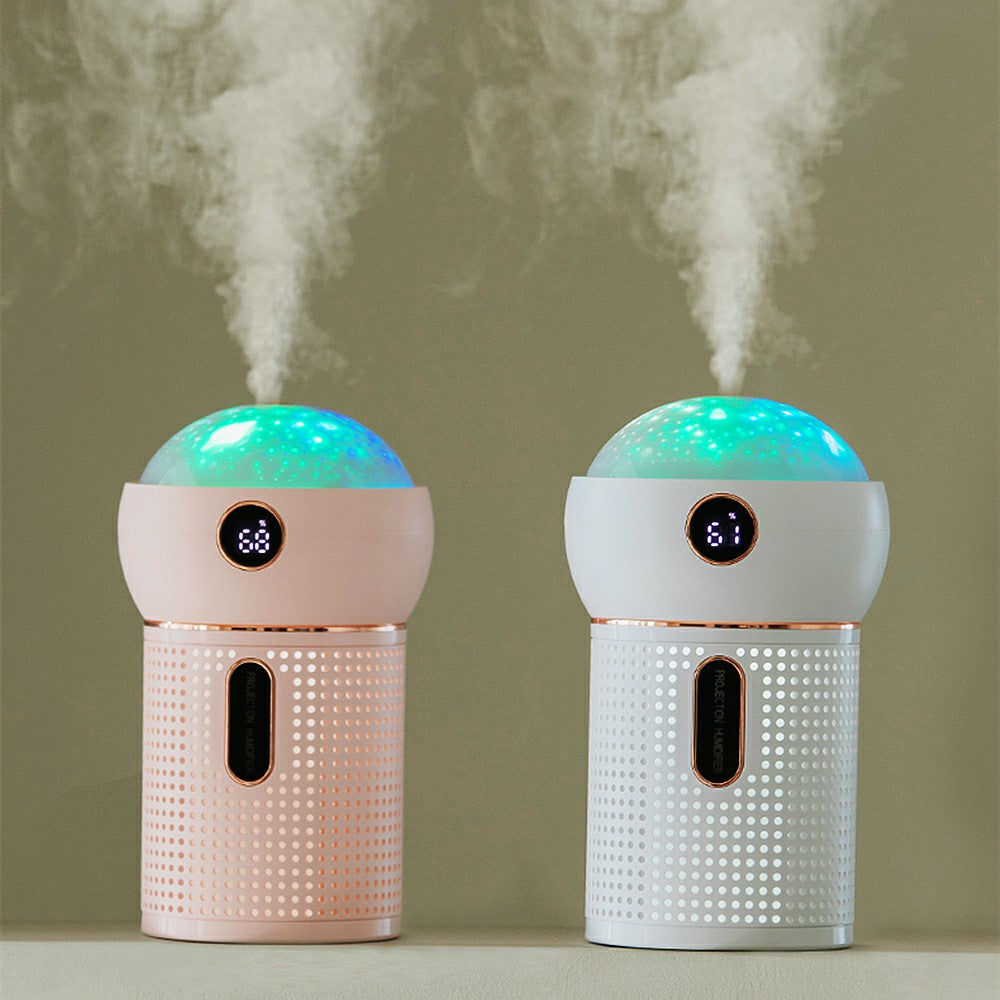A-88 630ml Wireless Projection Humidifier Rotating Silent Multi-functional Mist Maker with Night Light for Bedroom