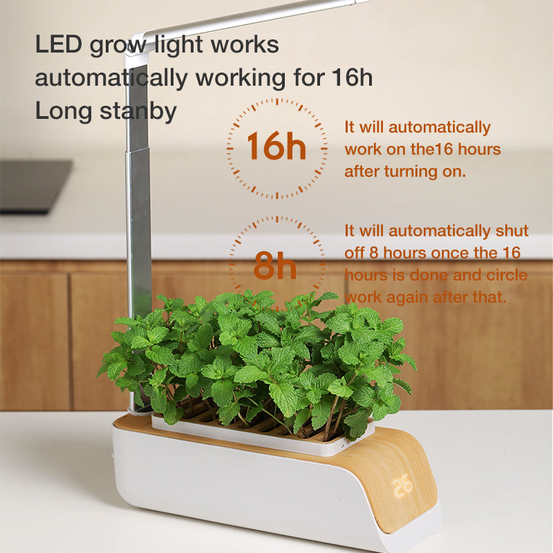 ABIS-H003 LED Grow Lights Smart Flower Pot Planter Automatic Absorption Hydroponics Plant Light Soilless Cultivation Electric Tool for Garden