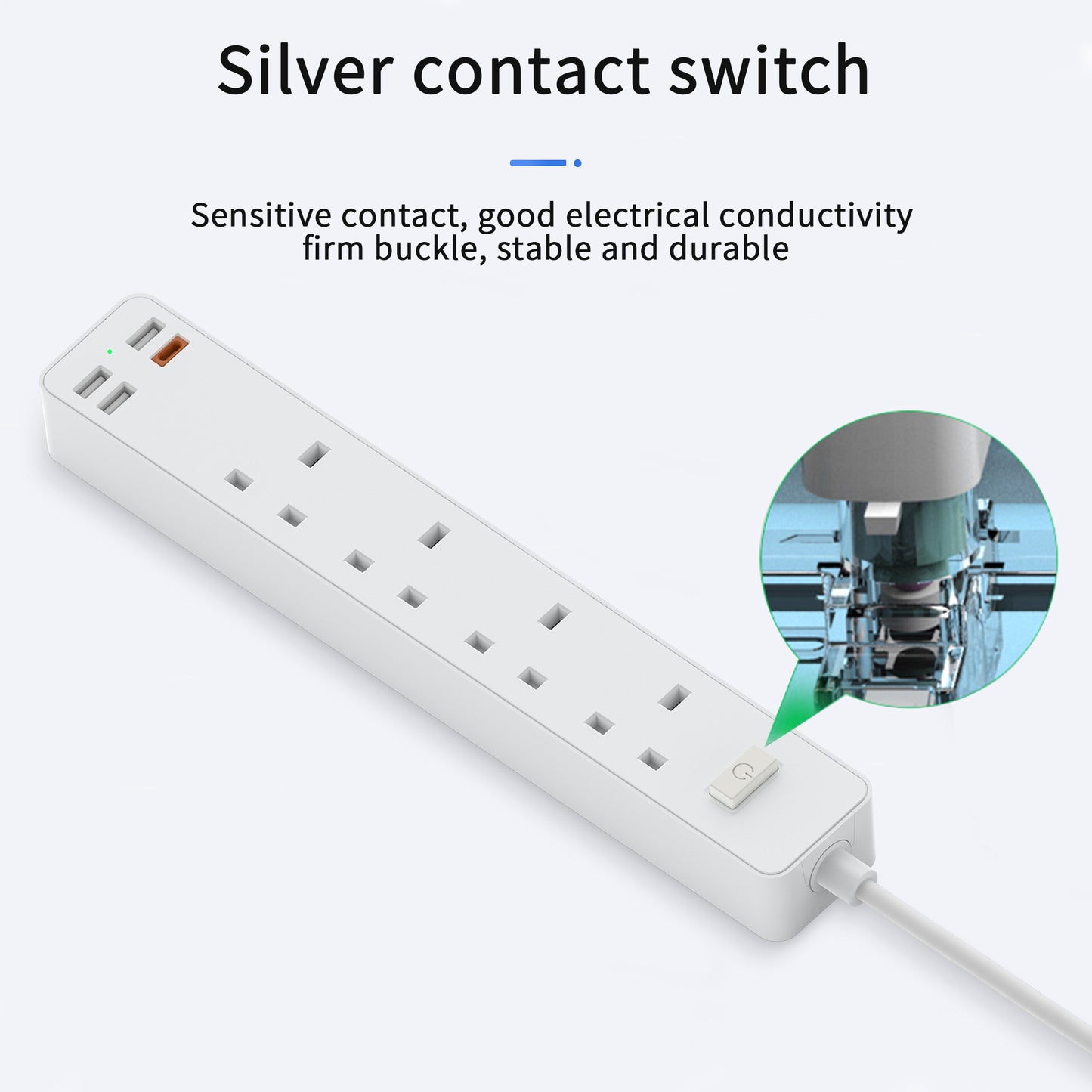 WIWU U02 Power Strip PD 20W Fast Charging Desktop Charging Station with USB A and USB C Ports, UK Plug