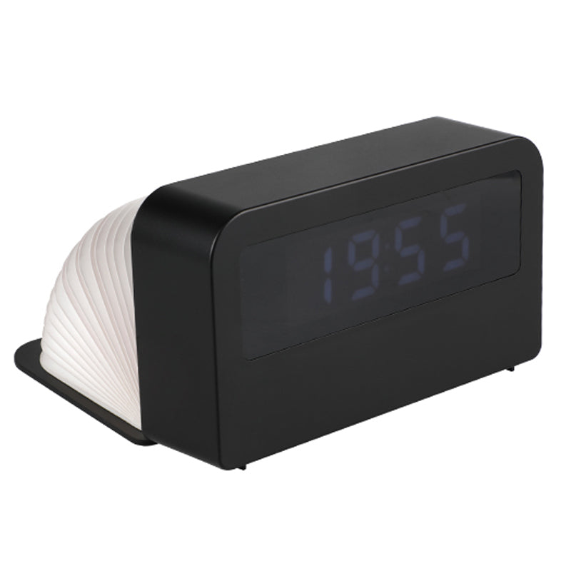 Y1 Creative Book-shaped Light Alarm Clock Time Display USB Rechargeable Smart Alarm Clock
