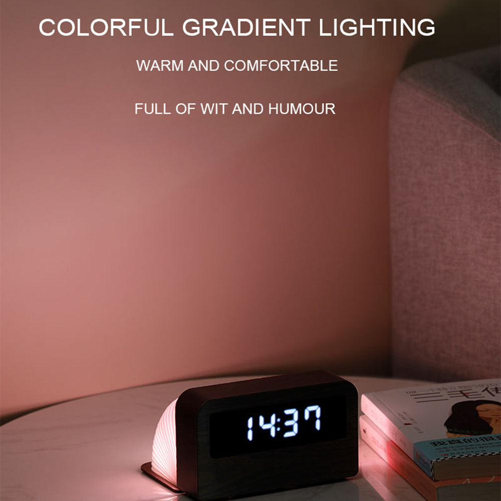 Y1 Creative Book-shaped Light Alarm Clock Time Display USB Rechargeable Smart Alarm Clock