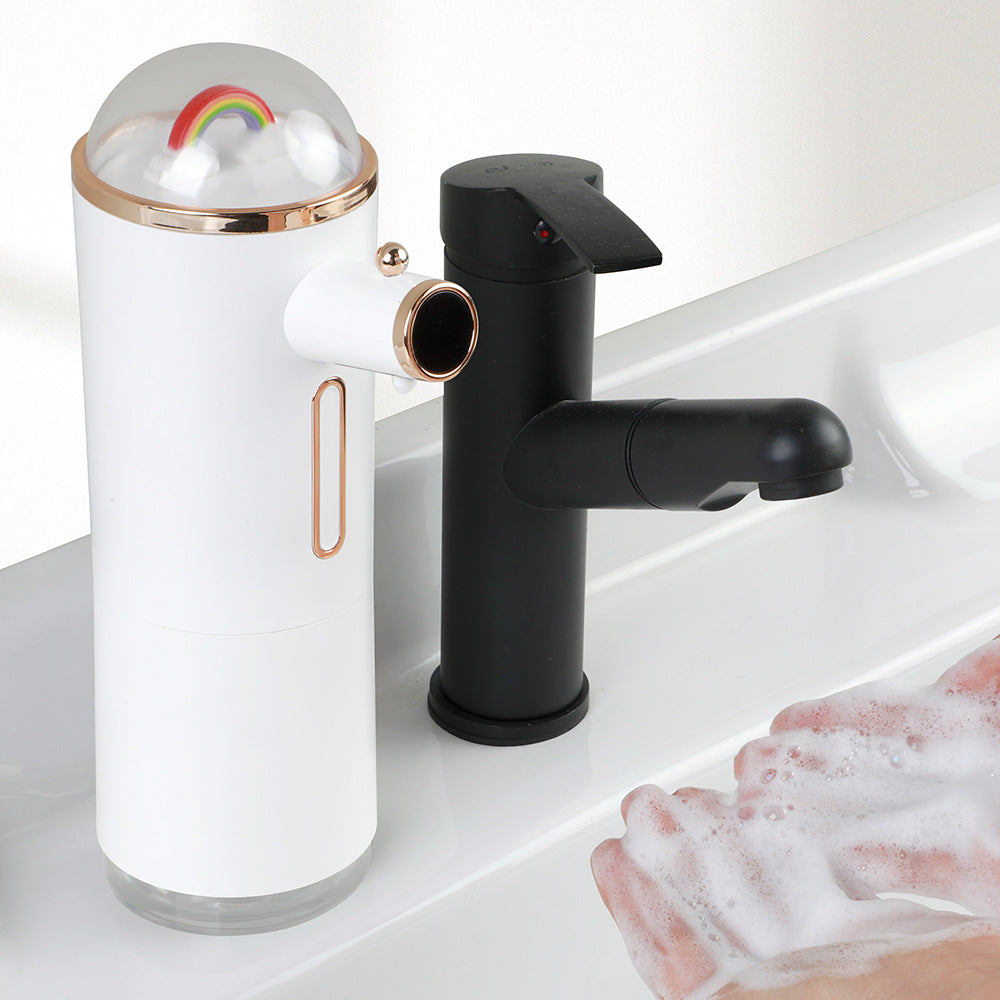 D32 Automatic Sensor Hand Washer Smart Touchless Soap Dispenser Electric Foam Washing Machine with Rainbow Decoration/Digital Display