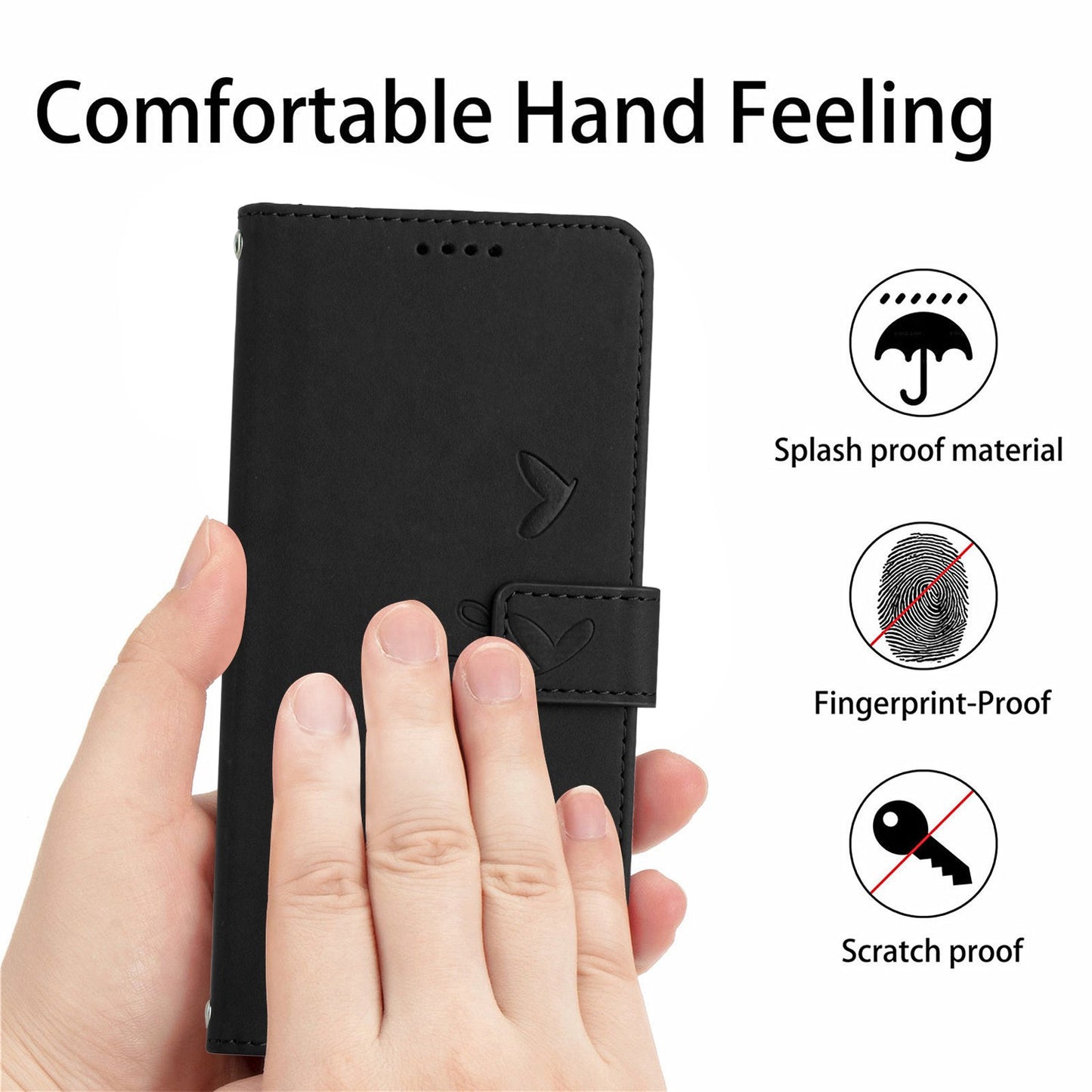 Heart Shape Imprinted Leather Case for Motorola Moto G50 4G, Skin-touch Stand Wallet Drop-proof Phone Cover