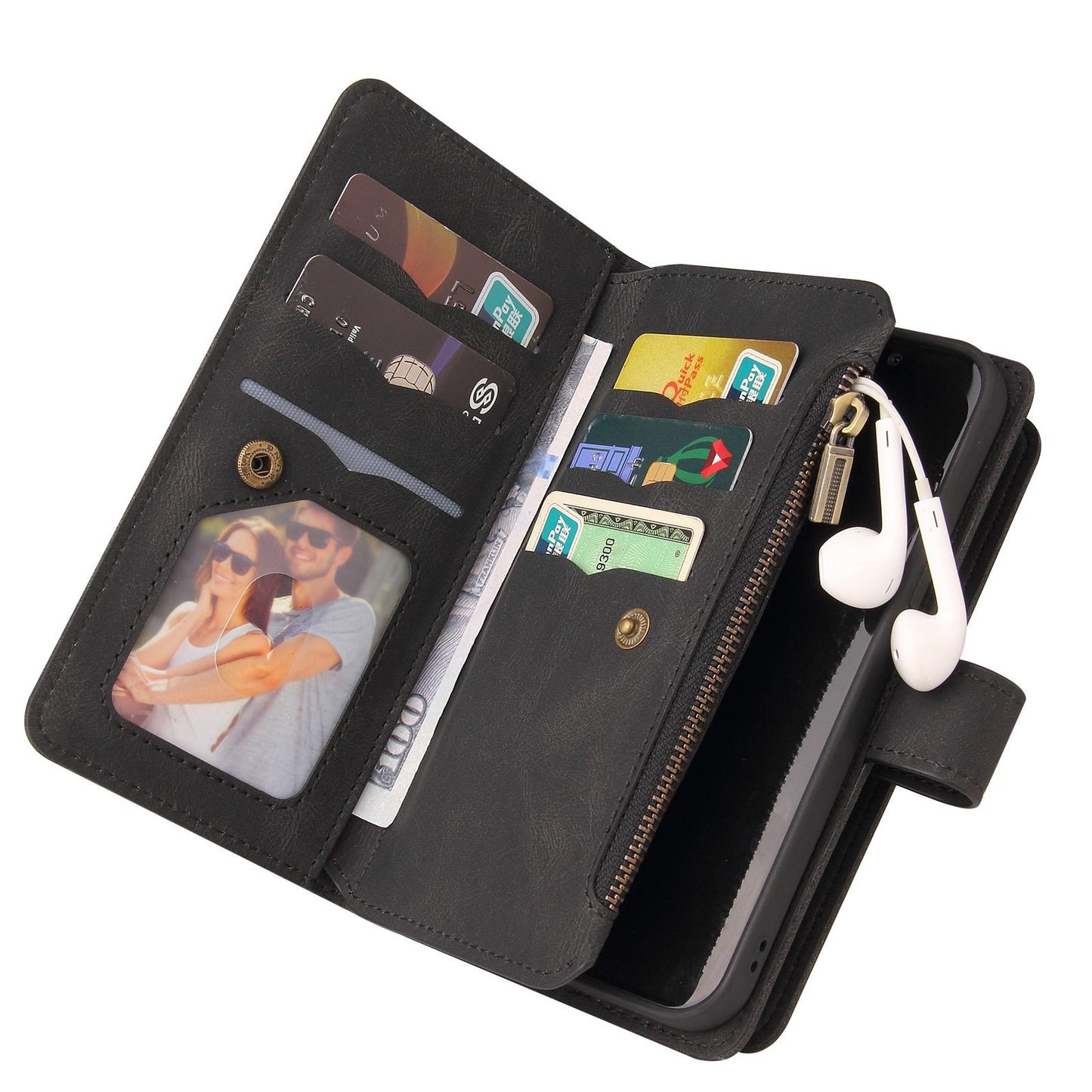 For Xiaomi Redmi 10 Prime+ 5G / Redmi 10 5G / Redmi Note 11E 5G KT Multi-Functional Series-2 Skin-touch Feeling Flip Wallet Leather Case with Multiple Card Slots Zipper Pocket