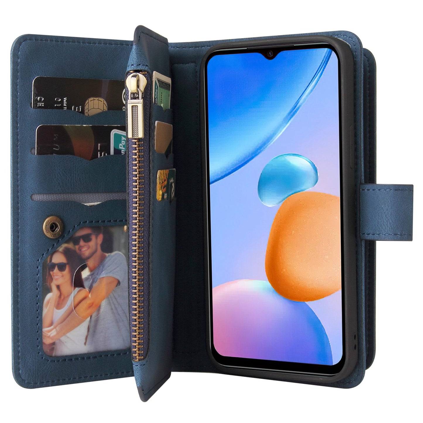 For Xiaomi Redmi 10 Prime+ 5G / Redmi 10 5G / Redmi Note 11E 5G KT Multi-Functional Series-2 Skin-touch Feeling Flip Wallet Leather Case with Multiple Card Slots Zipper Pocket