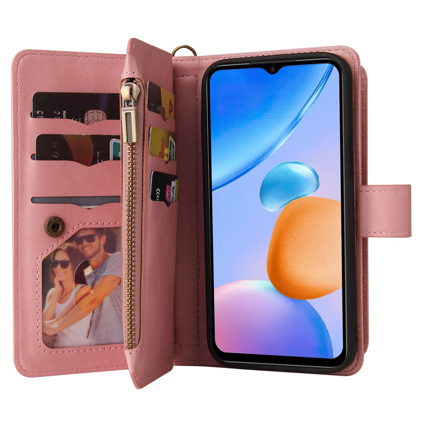 For Xiaomi Redmi 10 Prime+ 5G / Redmi 10 5G / Redmi Note 11E 5G KT Multi-Functional Series-2 Skin-touch Feeling Flip Wallet Leather Case with Multiple Card Slots Zipper Pocket