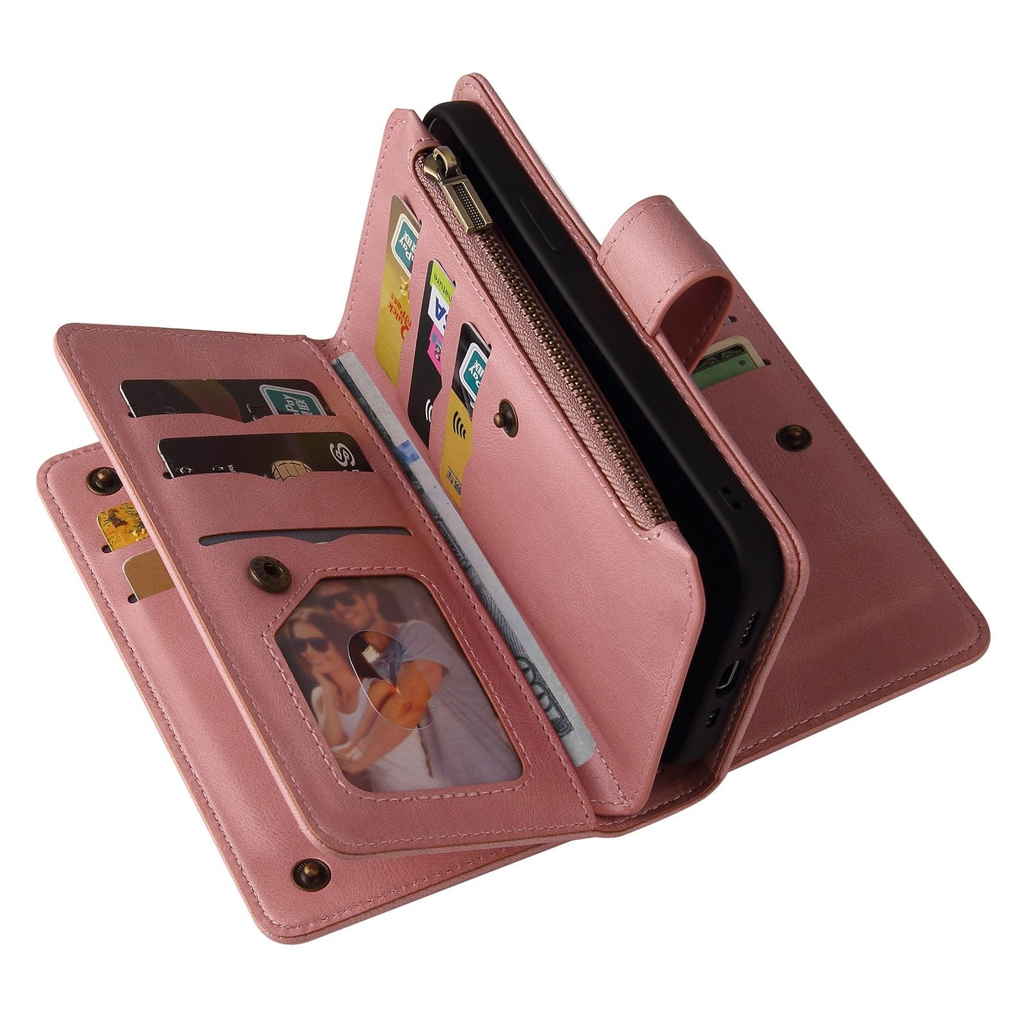 For Xiaomi Redmi 10 Prime+ 5G / Redmi 10 5G / Redmi Note 11E 5G KT Multi-Functional Series-2 Skin-touch Feeling Flip Wallet Leather Case with Multiple Card Slots Zipper Pocket