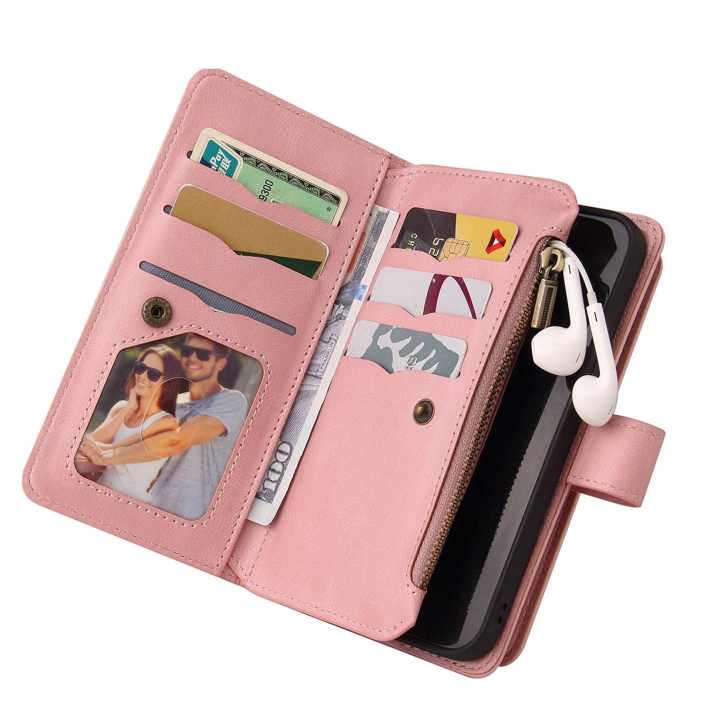 For Xiaomi Redmi 10 Prime+ 5G / Redmi 10 5G / Redmi Note 11E 5G KT Multi-Functional Series-2 Skin-touch Feeling Flip Wallet Leather Case with Multiple Card Slots Zipper Pocket