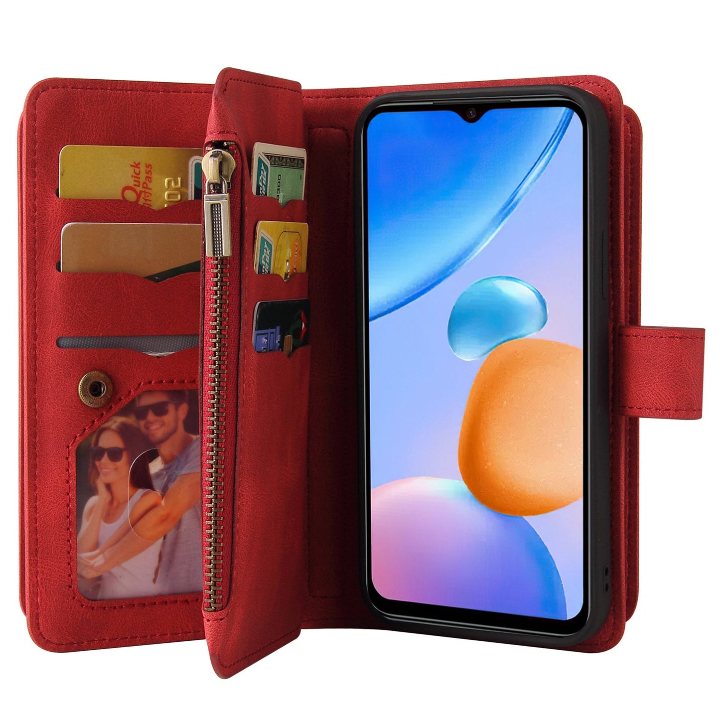 For Xiaomi Redmi 10 Prime+ 5G / Redmi 10 5G / Redmi Note 11E 5G KT Multi-Functional Series-2 Skin-touch Feeling Flip Wallet Leather Case with Multiple Card Slots Zipper Pocket