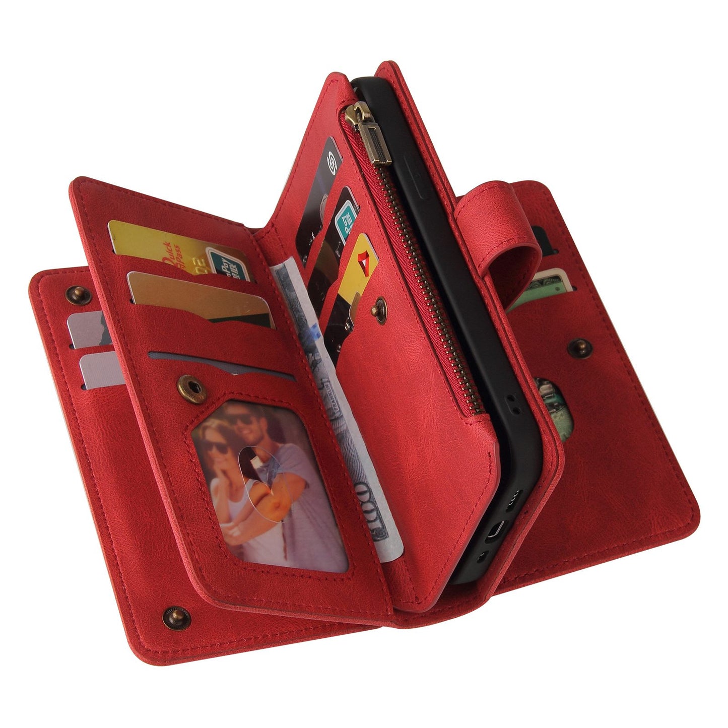 For Xiaomi Redmi 10 Prime+ 5G / Redmi 10 5G / Redmi Note 11E 5G KT Multi-Functional Series-2 Skin-touch Feeling Flip Wallet Leather Case with Multiple Card Slots Zipper Pocket