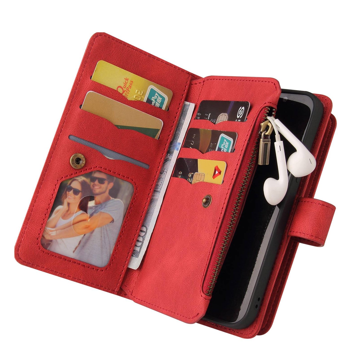 For Xiaomi Redmi 10 Prime+ 5G / Redmi 10 5G / Redmi Note 11E 5G KT Multi-Functional Series-2 Skin-touch Feeling Flip Wallet Leather Case with Multiple Card Slots Zipper Pocket