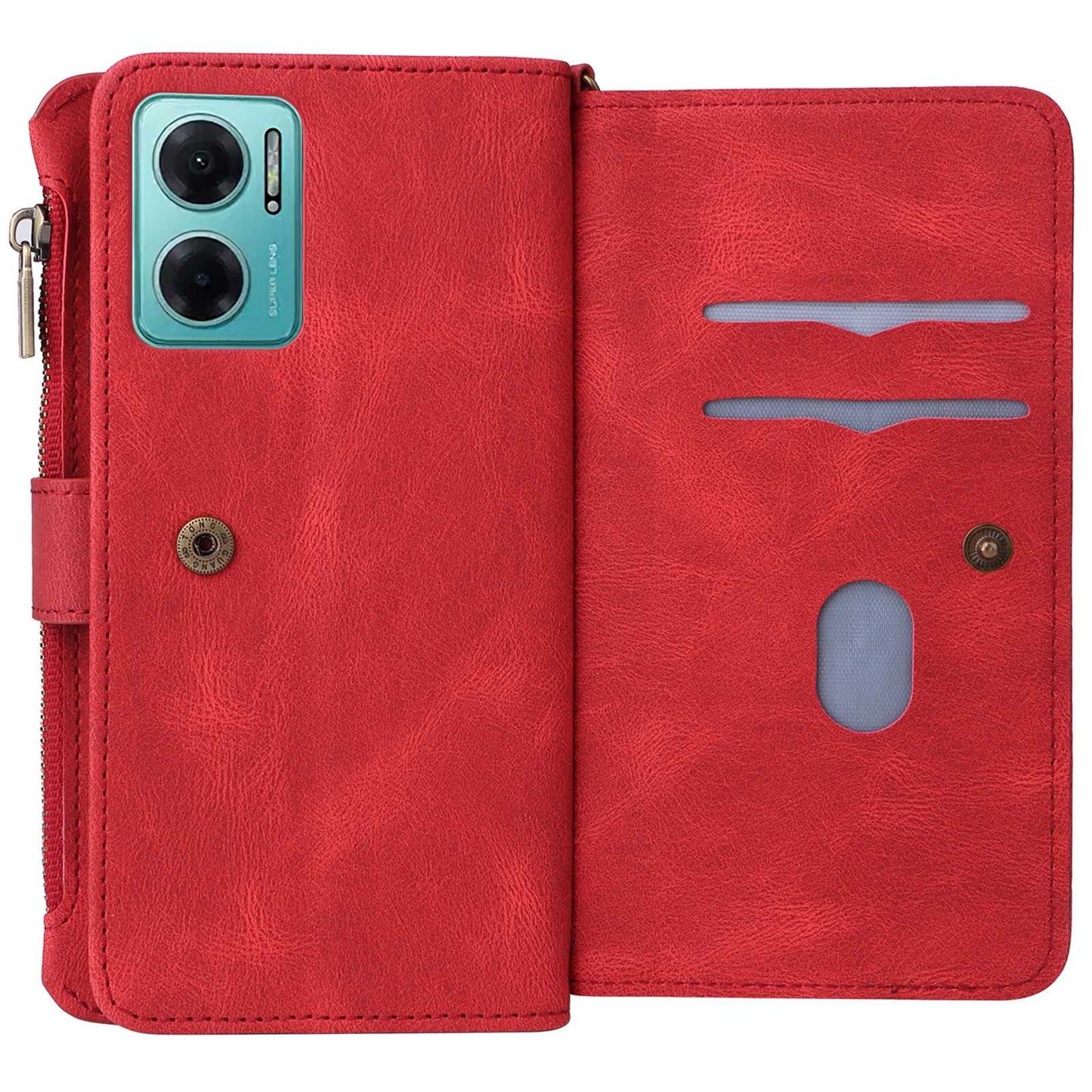 For Xiaomi Redmi 10 Prime+ 5G / Redmi 10 5G / Redmi Note 11E 5G KT Multi-Functional Series-2 Skin-touch Feeling Flip Wallet Leather Case with Multiple Card Slots Zipper Pocket