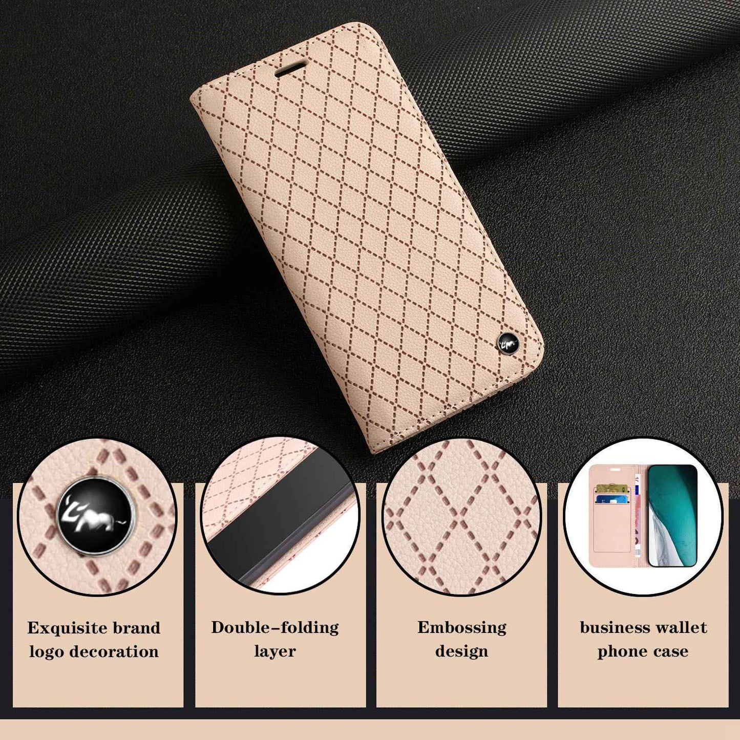 For vivo Y30 /  Y20 / Y20i / Y20s / iQOO U1x / Y20G / Y20 2021 / Y11s / Y12a / Y12s 2021 / Y30g / Y20A Shockproof Flip Wallet Case with Rhombus Pattern