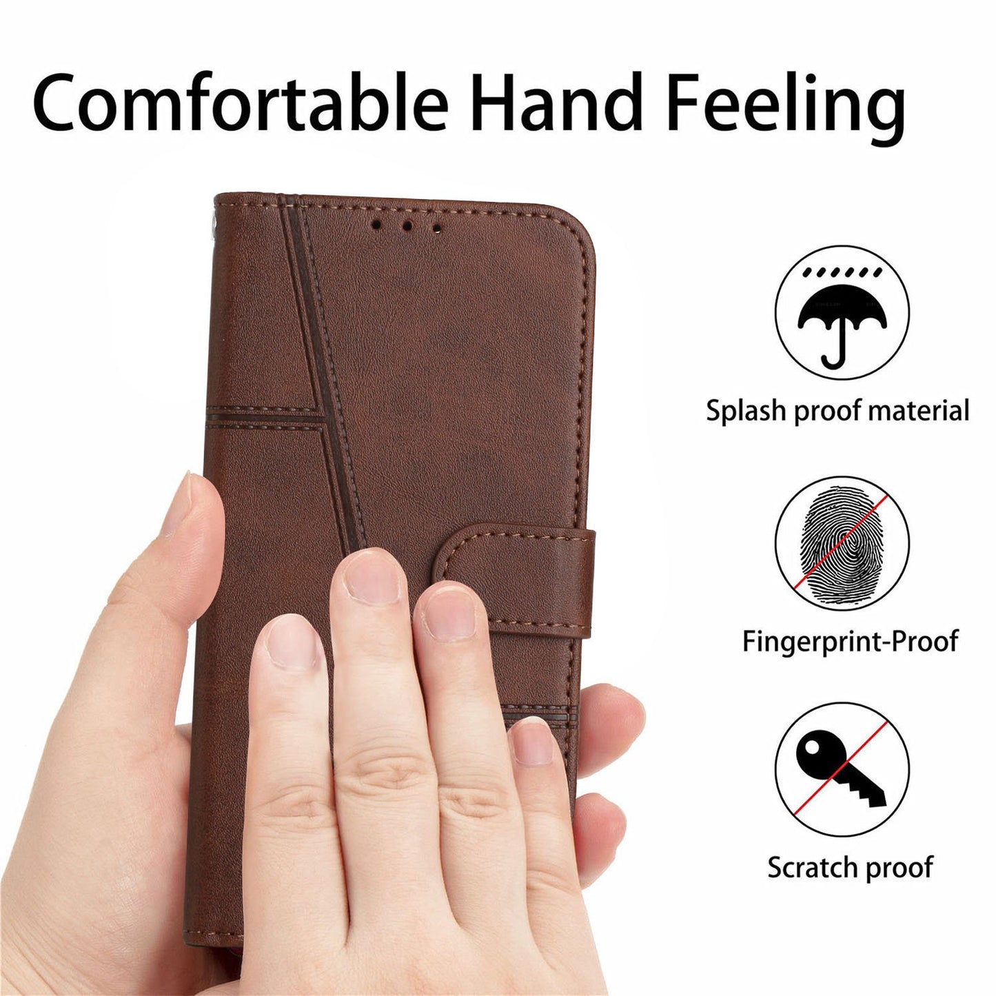 For Xiaomi Poco M4 5G Mobile Phone Case Bag Simple Style Imprinted Stitching Stand PU Leather Phone Cover Wallet with Strap