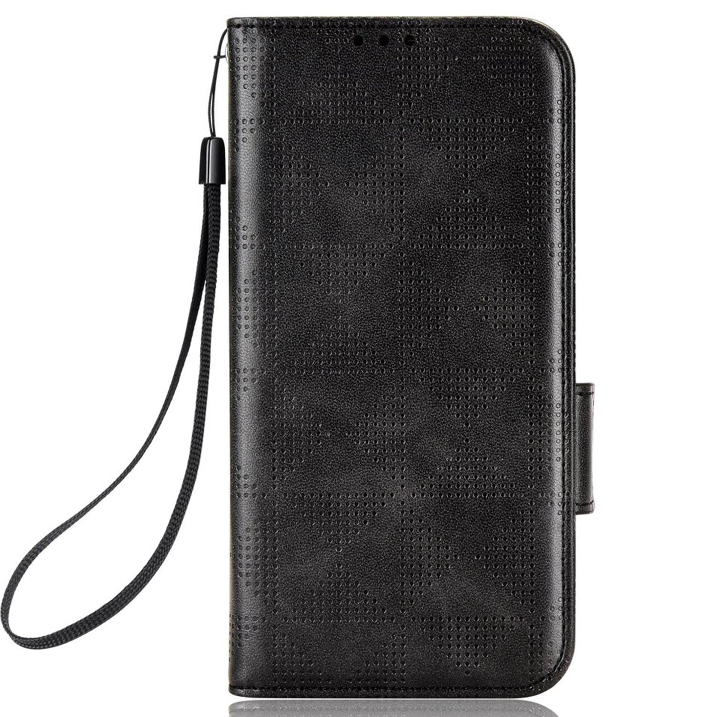For Oppo Find X5 Pro 5G Triangle Pattern Imprinted Magnetic Phone Case Stand Wallet Style Anti-fall Leather Shell with Strap