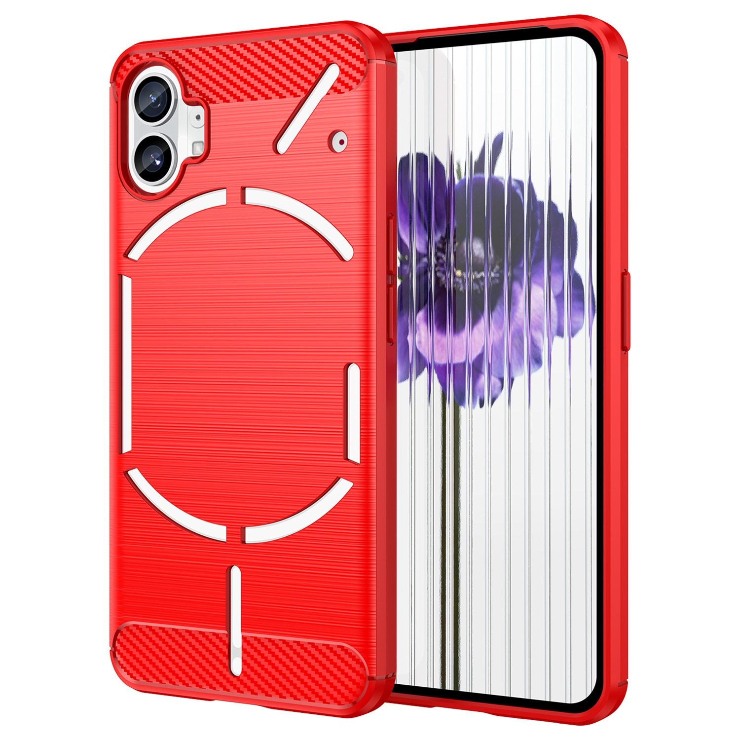 Brushed Phone Case for Nothing phone (1) 5G, Carbon Fiber Texture Anti-scratch Soft TPU Back Cover