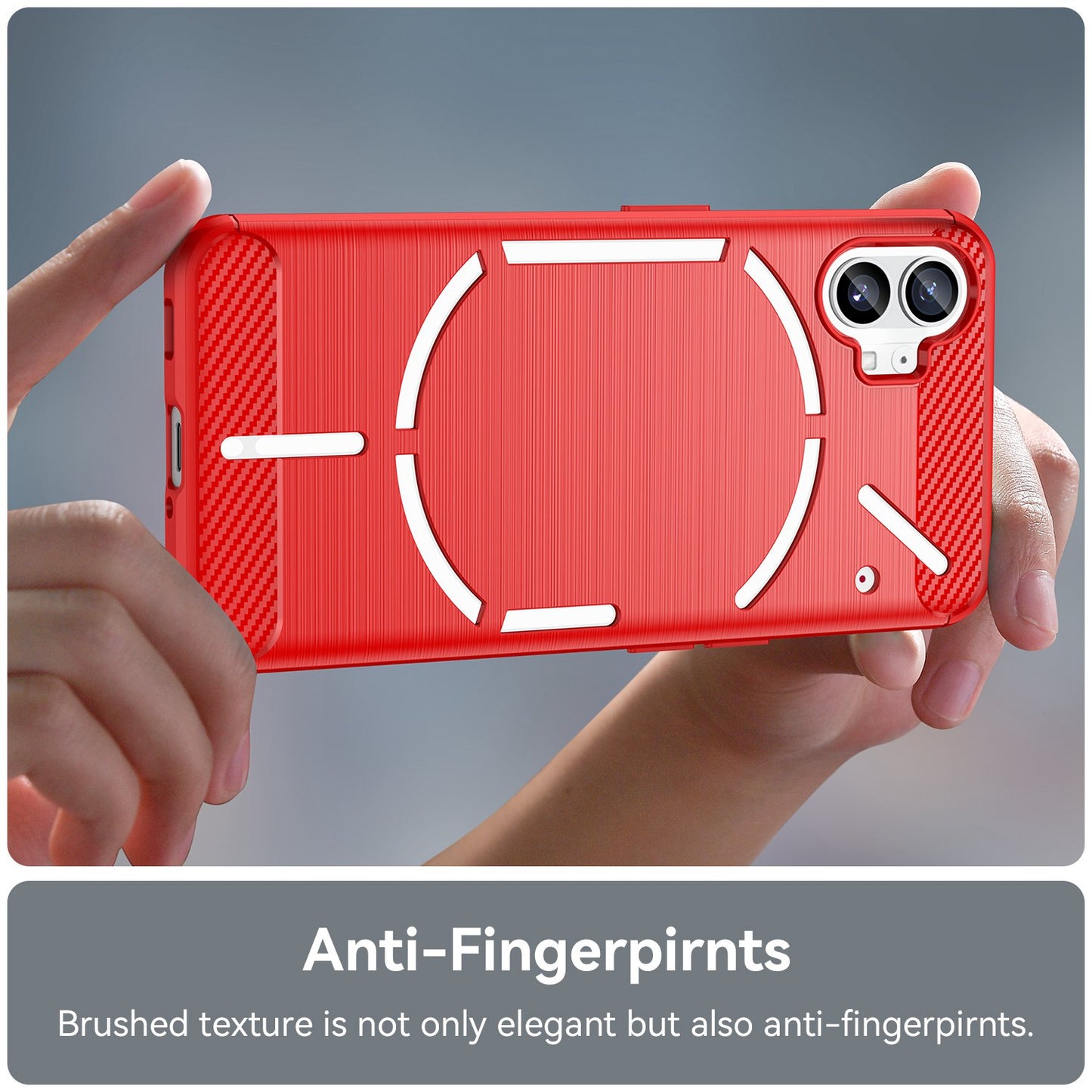 Brushed Phone Case for Nothing phone (1) 5G, Carbon Fiber Texture Anti-scratch Soft TPU Back Cover