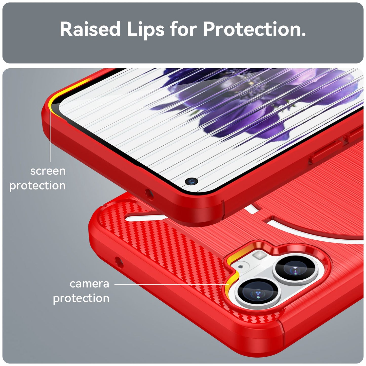 Brushed Phone Case for Nothing phone (1) 5G, Carbon Fiber Texture Anti-scratch Soft TPU Back Cover