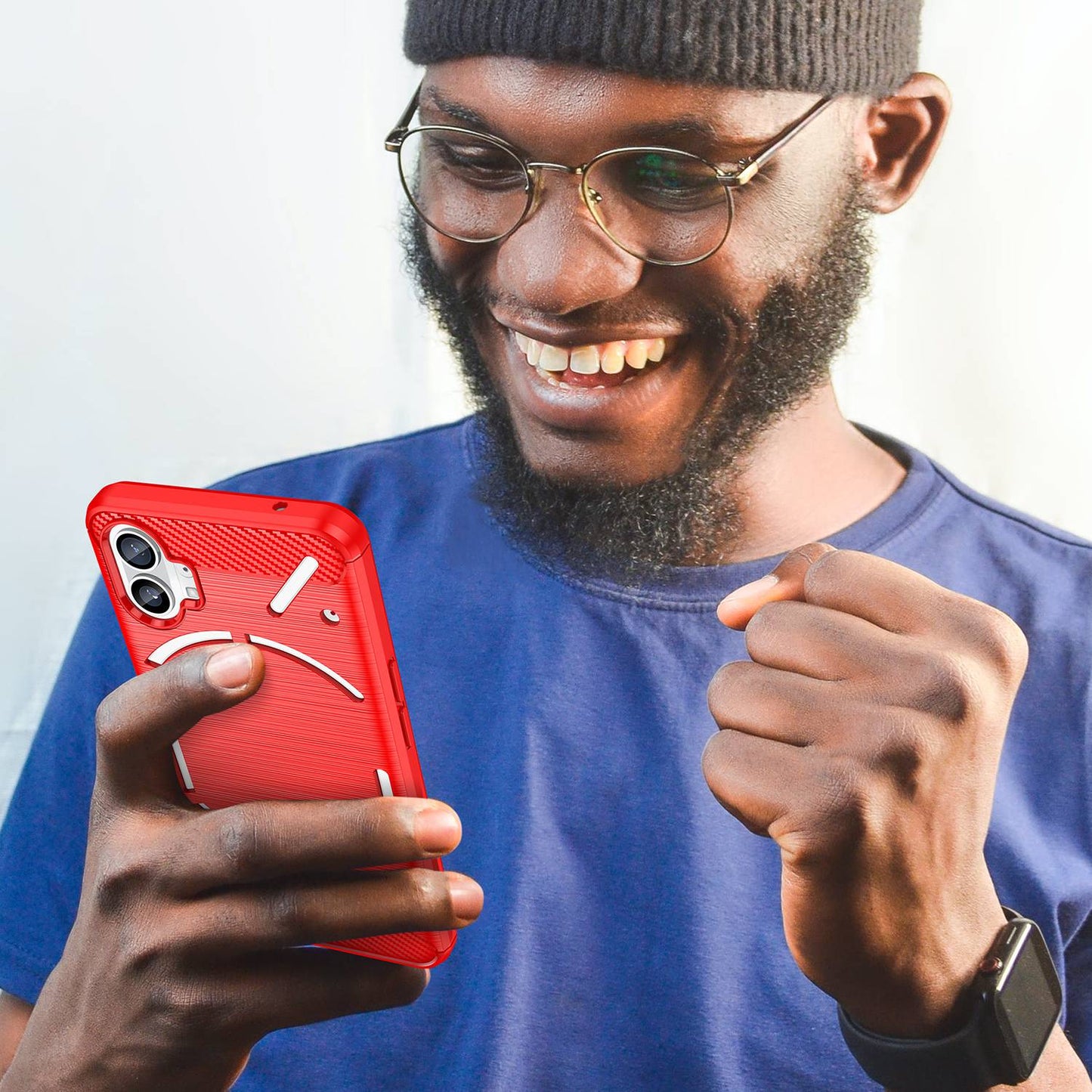 Brushed Phone Case for Nothing phone (1) 5G, Carbon Fiber Texture Anti-scratch Soft TPU Back Cover