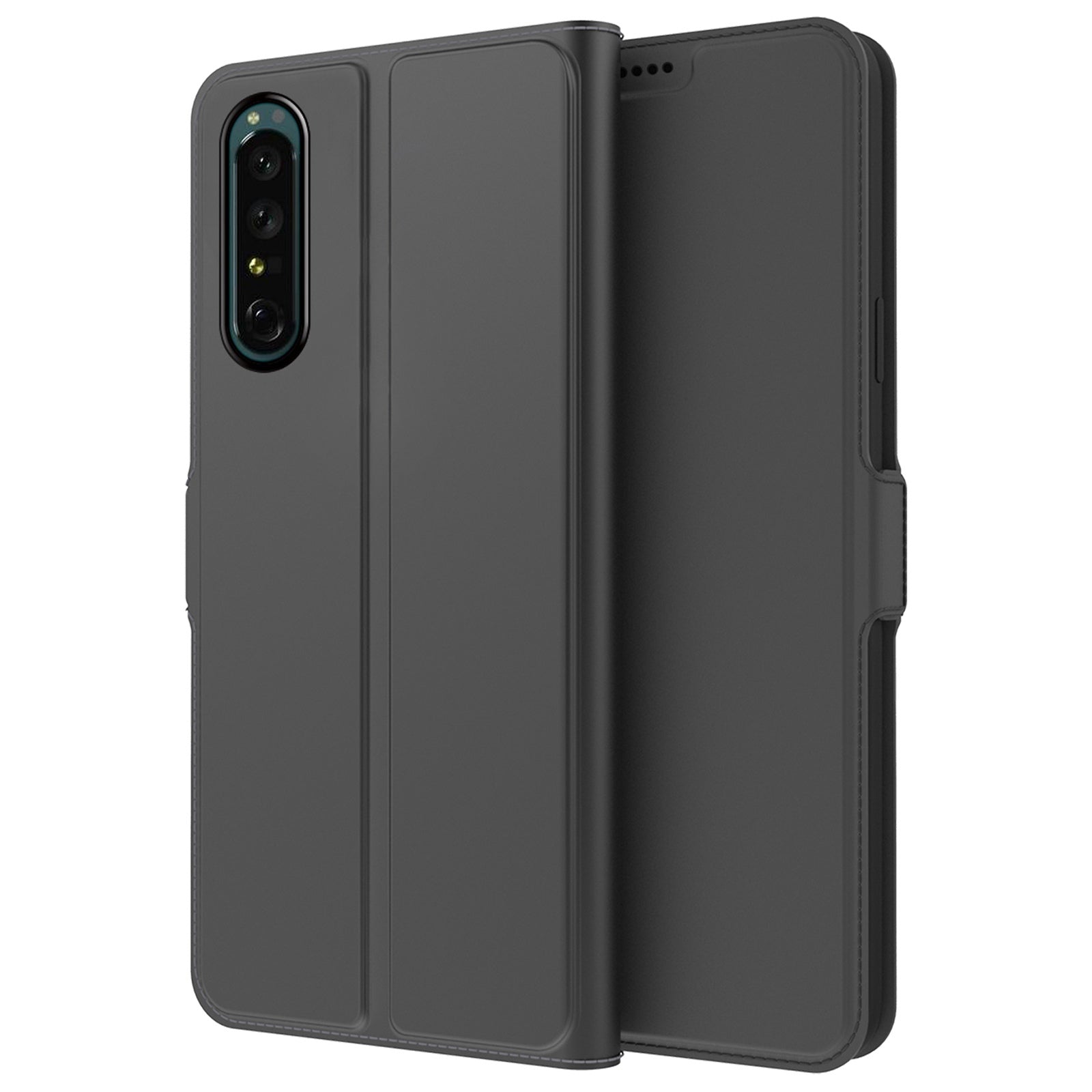 For Sony Xperia 1 II PU Leather Flip Case Double Magnetic Clasp Stand Card Slot Shockproof Cover