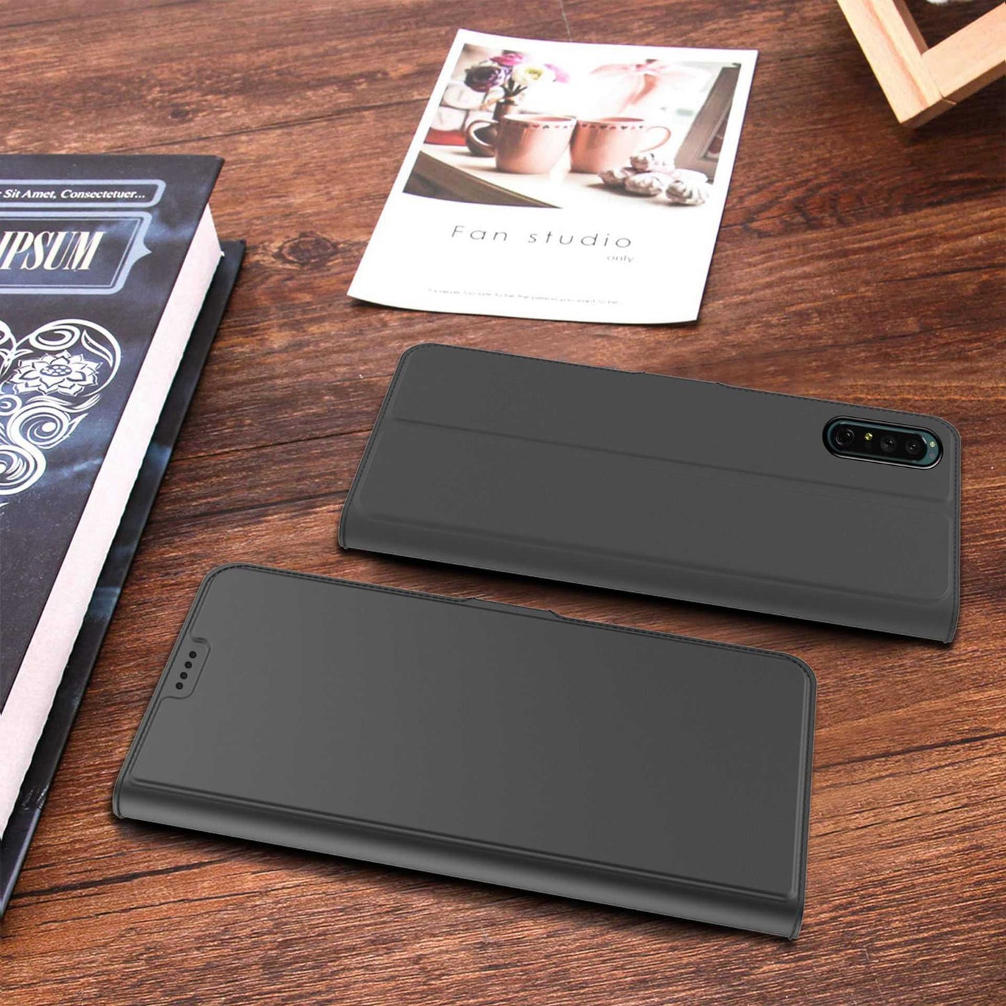 For Sony Xperia 1 II PU Leather Flip Case Double Magnetic Clasp Stand Card Slot Shockproof Cover