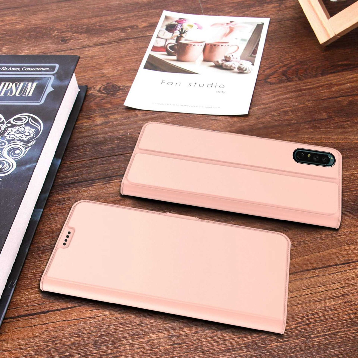 For Sony Xperia 1 II PU Leather Flip Case Double Magnetic Clasp Stand Card Slot Shockproof Cover