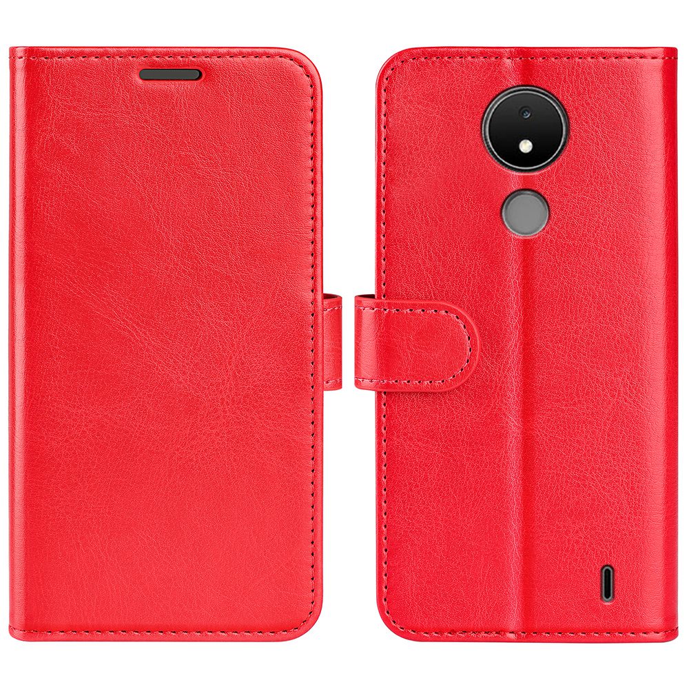 For Nokia C21 Anti-scratch Crazy Horse Texture Flip Stand Case PU Leather + TPU Phone Wallet Cover