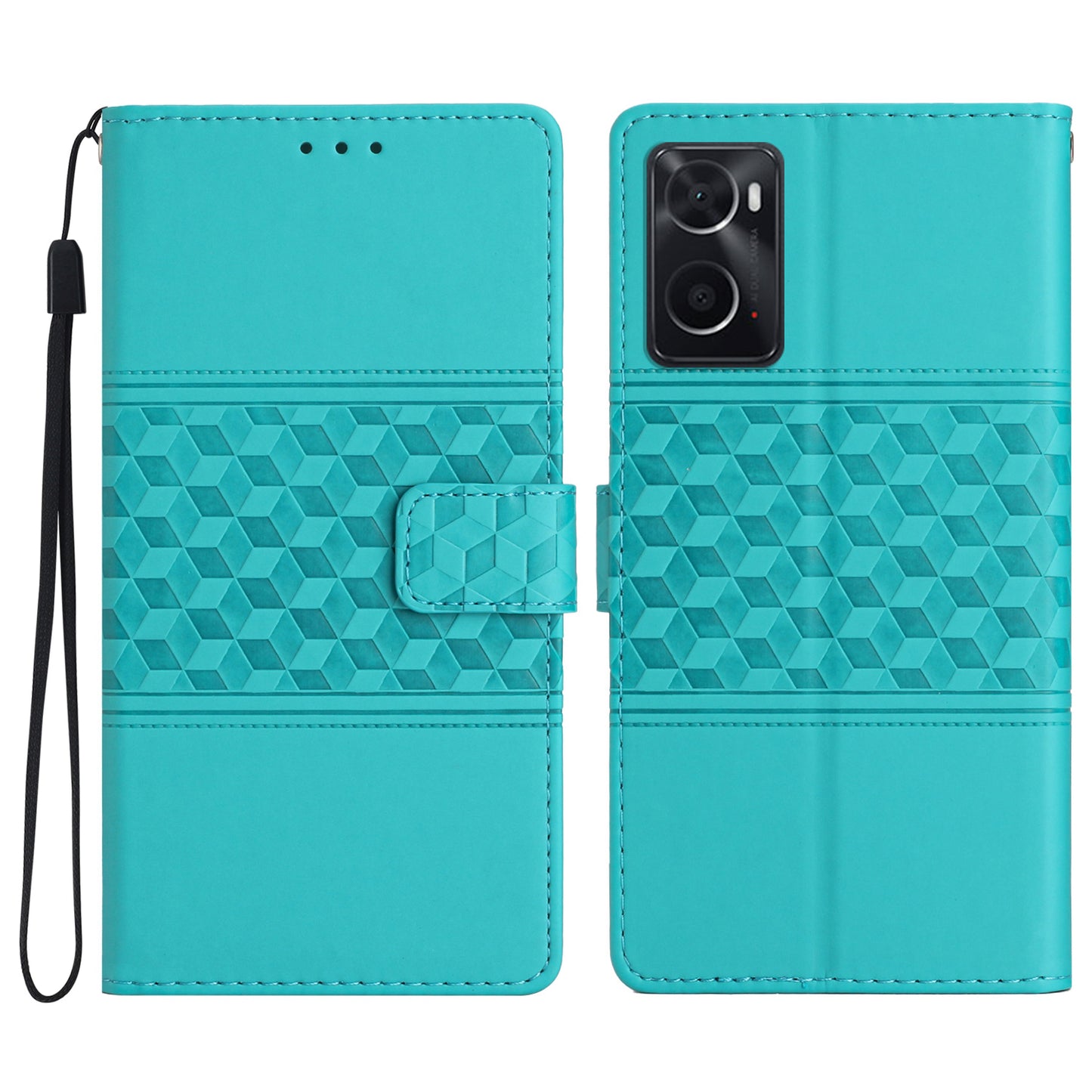 Shockproof Phone Cover for Oppo A76 / A36 / A96 4G, Skin-touch Feeling Wallet Stand Retro Imprinted Pattern Flip Leather Phone Case