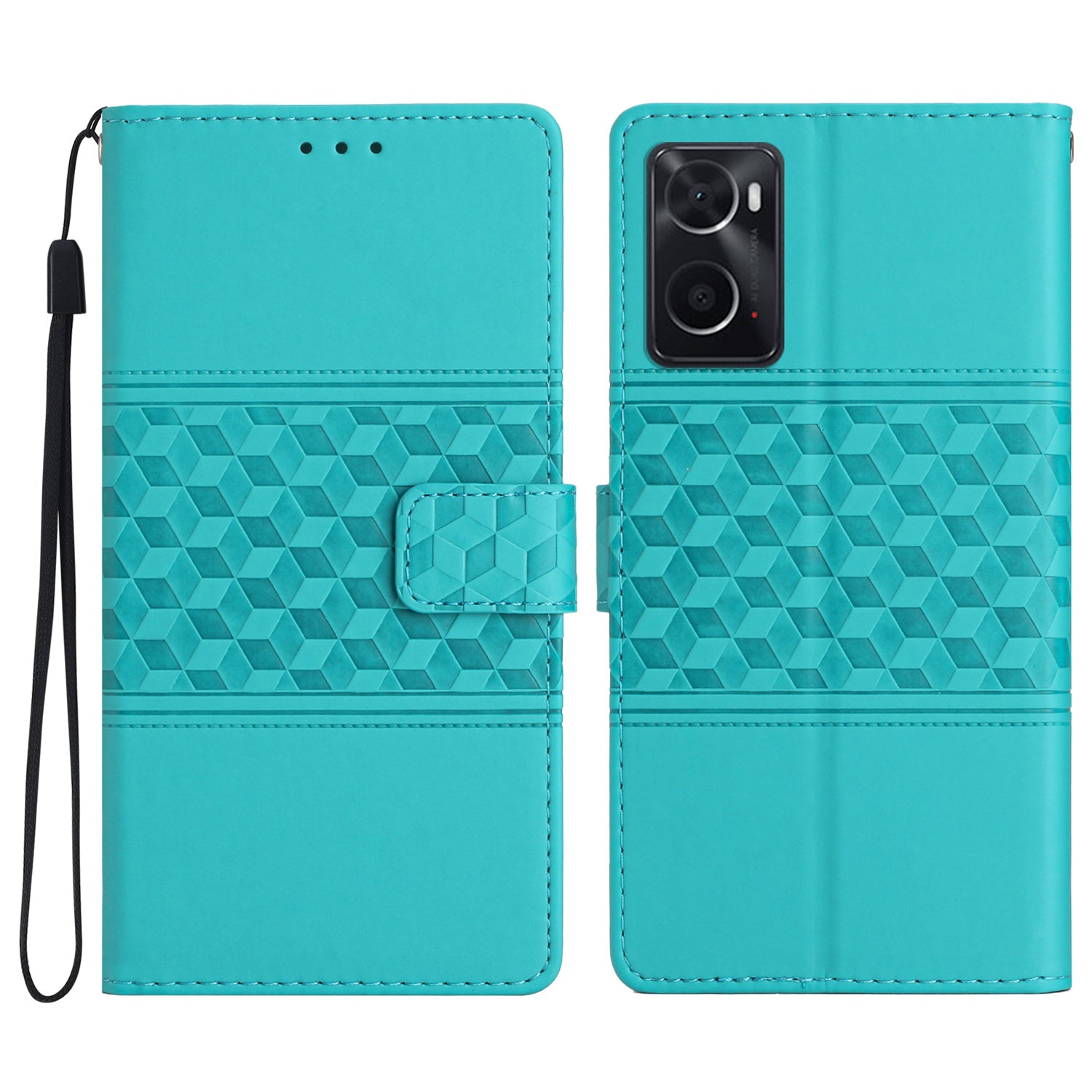 Shockproof Phone Cover for Oppo A76 / A36 / A96 4G, Skin-touch Feeling Wallet Stand Retro Imprinted Pattern Flip Leather Phone Case