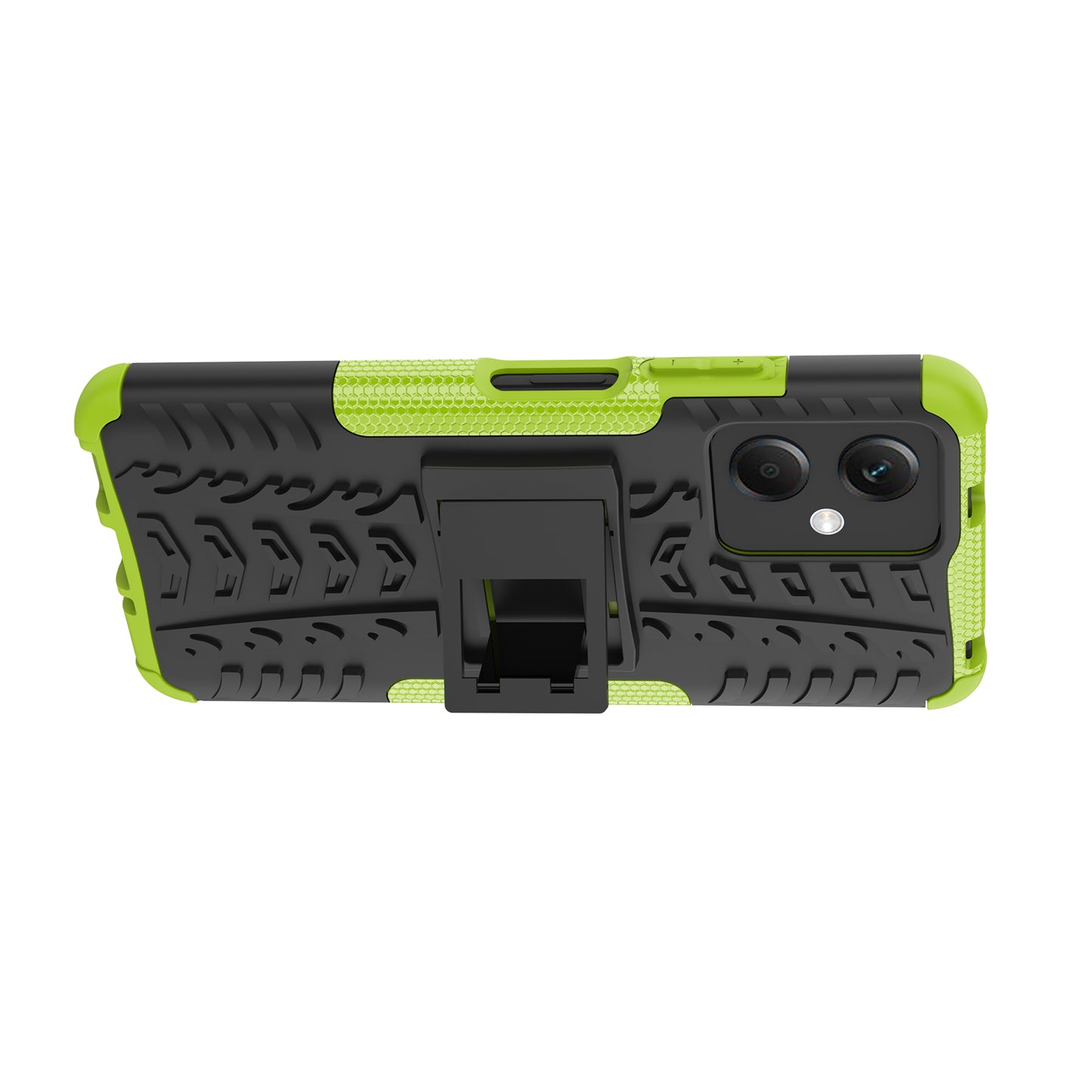 For Xiaomi Redmi Note 12 5G (Global) / (India) / (China) / Poco X5 5G Hard PC+TPU Rugged Tire Pattern Shock-absorbing Phone Case Kickstand Back Cover