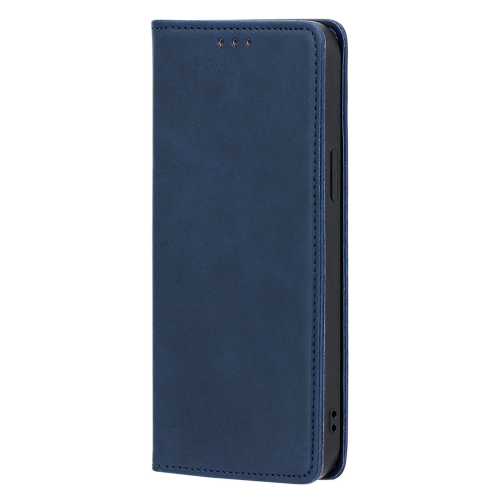 Calf Texture Magnetic Auto-absorbed Phone Case for TCL 40R 5G, PU Leather Wallet Stand Shockproof Cover