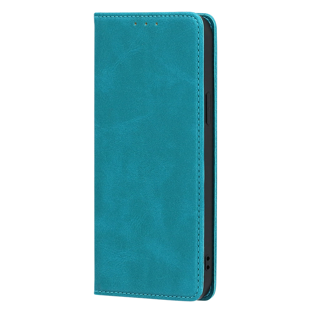 Calf Texture Magnetic Auto-absorbed Phone Case for TCL 40R 5G, PU Leather Wallet Stand Shockproof Cover
