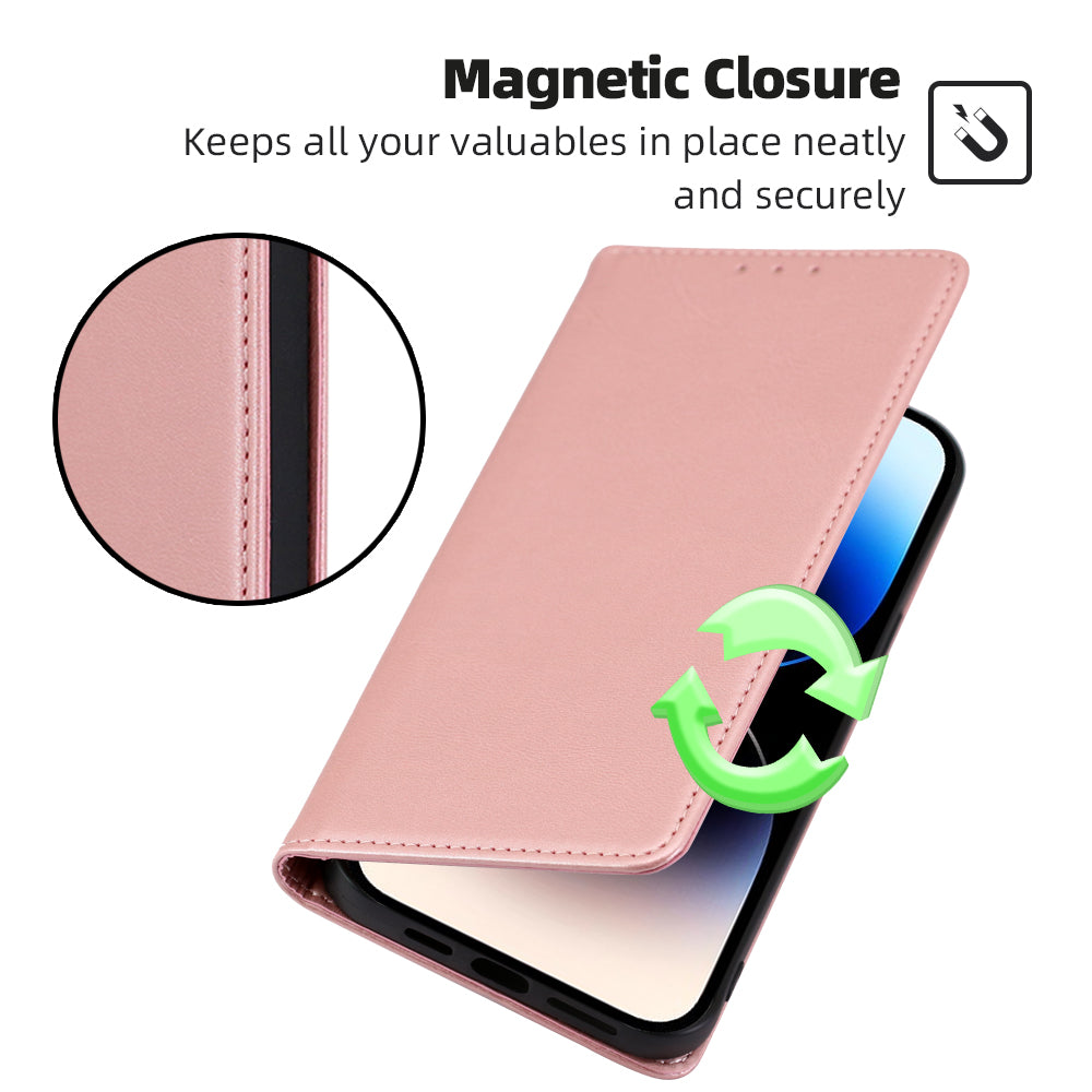 Calf Texture Magnetic Auto-absorbed Phone Case for TCL 40R 5G, PU Leather Wallet Stand Shockproof Cover