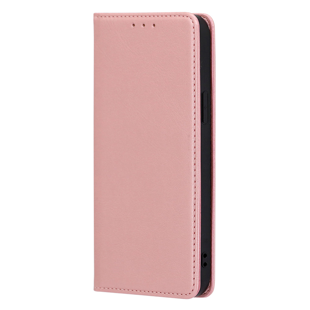 Calf Texture Magnetic Auto-absorbed Phone Case for TCL 40R 5G, PU Leather Wallet Stand Shockproof Cover
