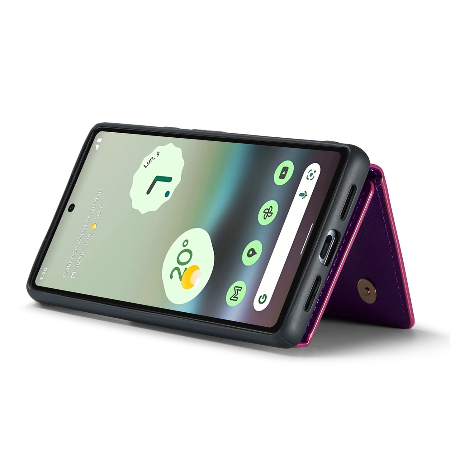 DG.MING M3 Series For Google Pixel 6a Glitter Bling Powder PU Leather Anti-scratch Magnetic Phone Cover PC+TPU Kickstand Zipper Pocket Wallet Smartphone Case