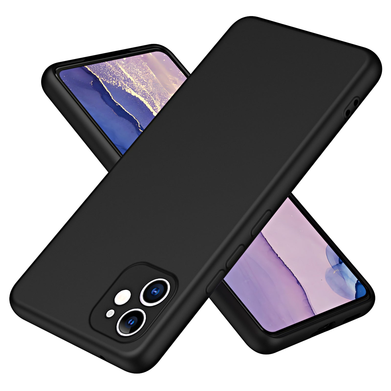 Non-slip Protective Phone Back Cover For iPhone 11 6.1 inch, Rubberized Soft TPU 2.2mm Thickness Phone Case with Fiber Lining Cushion