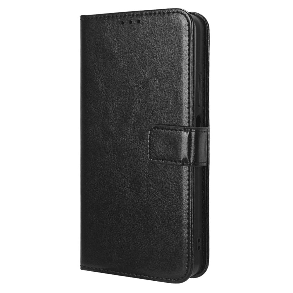 For Oppo Reno9 Pro+ 5G Crazy Horse Texture Magnetic Cell Phone Case Flip Wallet Stand Bump Proof PU Leather Phone Cover with Strap
