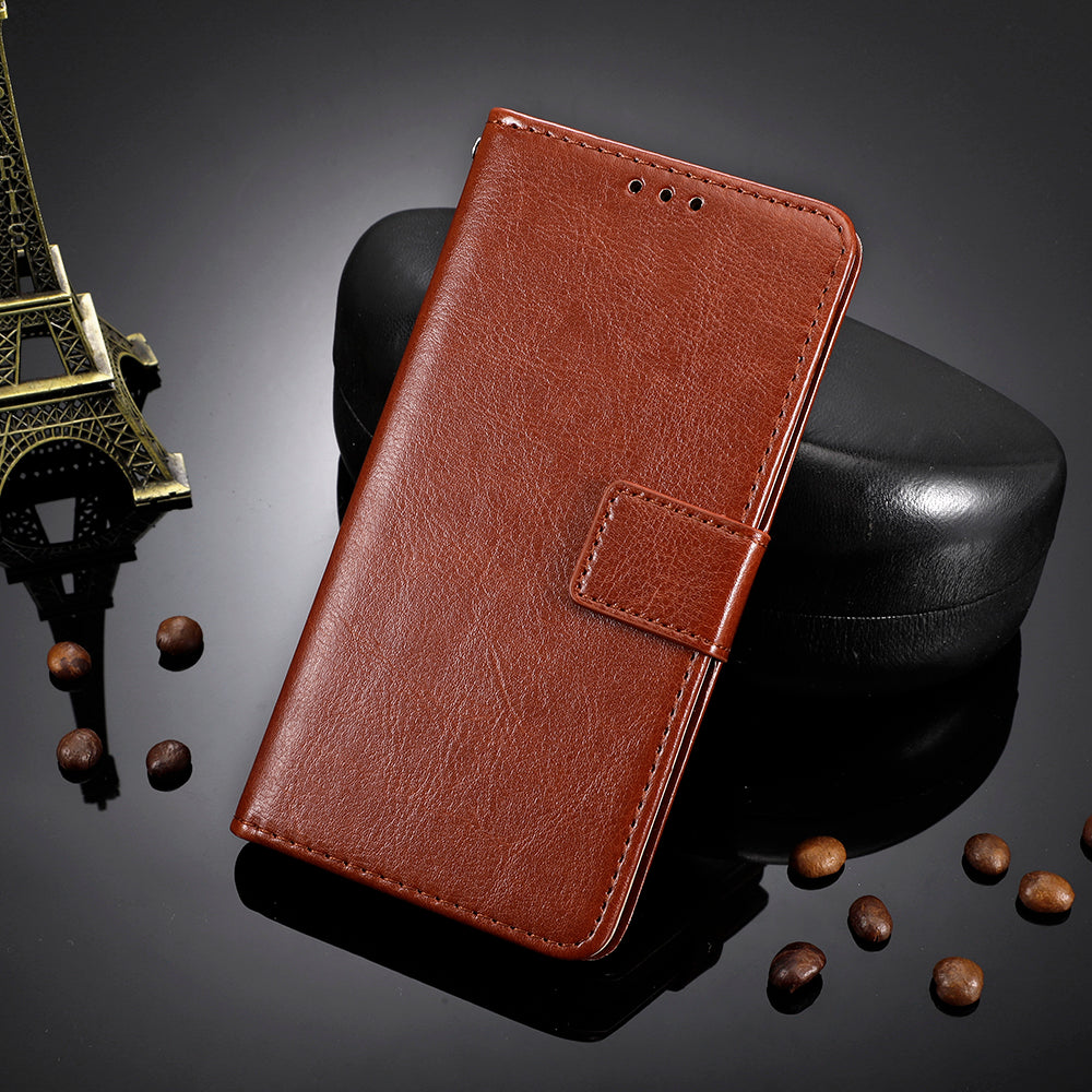 For Oppo Reno9 Pro+ 5G Crazy Horse Texture Magnetic Cell Phone Case Flip Wallet Stand Bump Proof PU Leather Phone Cover with Strap