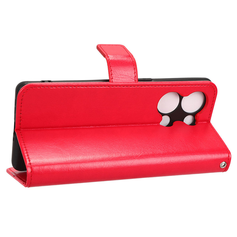 For Oppo Reno9 Pro+ 5G Crazy Horse Texture Magnetic Cell Phone Case Flip Wallet Stand Bump Proof PU Leather Phone Cover with Strap