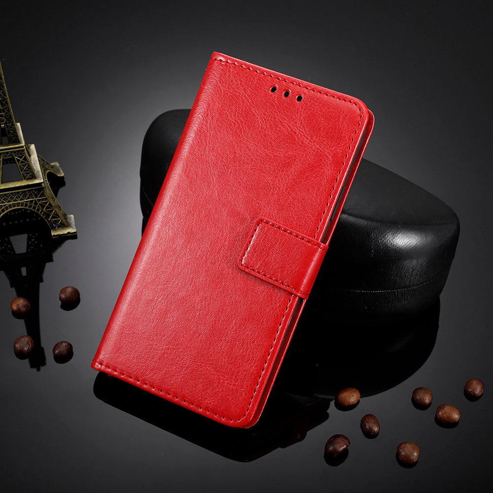 For Oppo Reno9 Pro+ 5G Crazy Horse Texture Magnetic Cell Phone Case Flip Wallet Stand Bump Proof PU Leather Phone Cover with Strap
