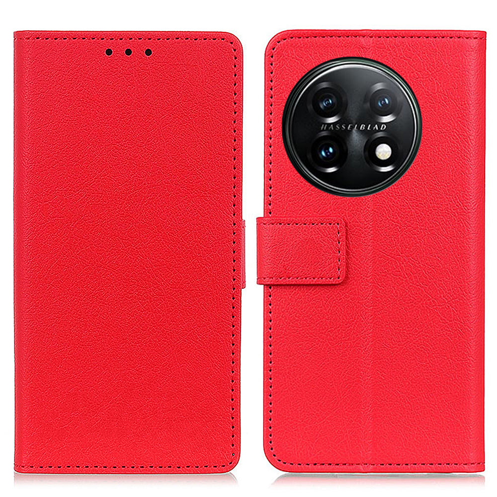 Leather Phone Case for OnePlus 11 5G, Phone Stand Shell Anti-scratch Textured Flip Wallet Cover