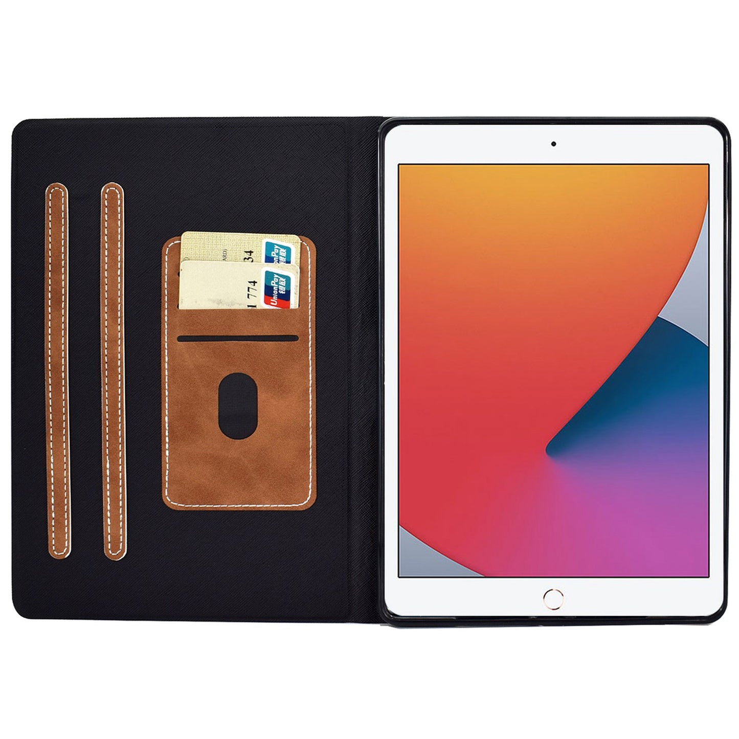 For iPad 10.2 (2020) (2019) / iPad Air 10.5 inch (2019) Calf Textured Leather Tablet Case Card Holder Adjustable Stand Protective Cover