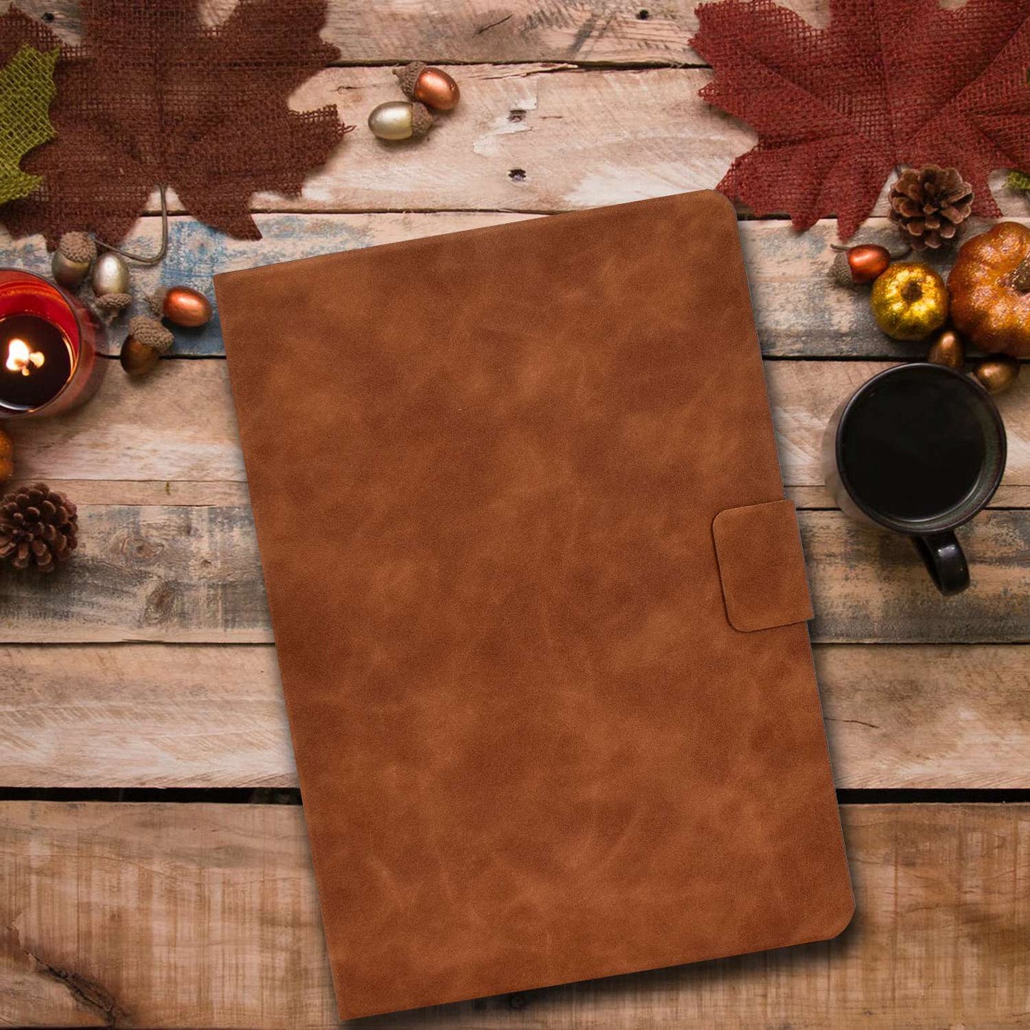 For iPad 10.2 (2020) (2019) / iPad Air 10.5 inch (2019) Calf Textured Leather Tablet Case Card Holder Adjustable Stand Protective Cover