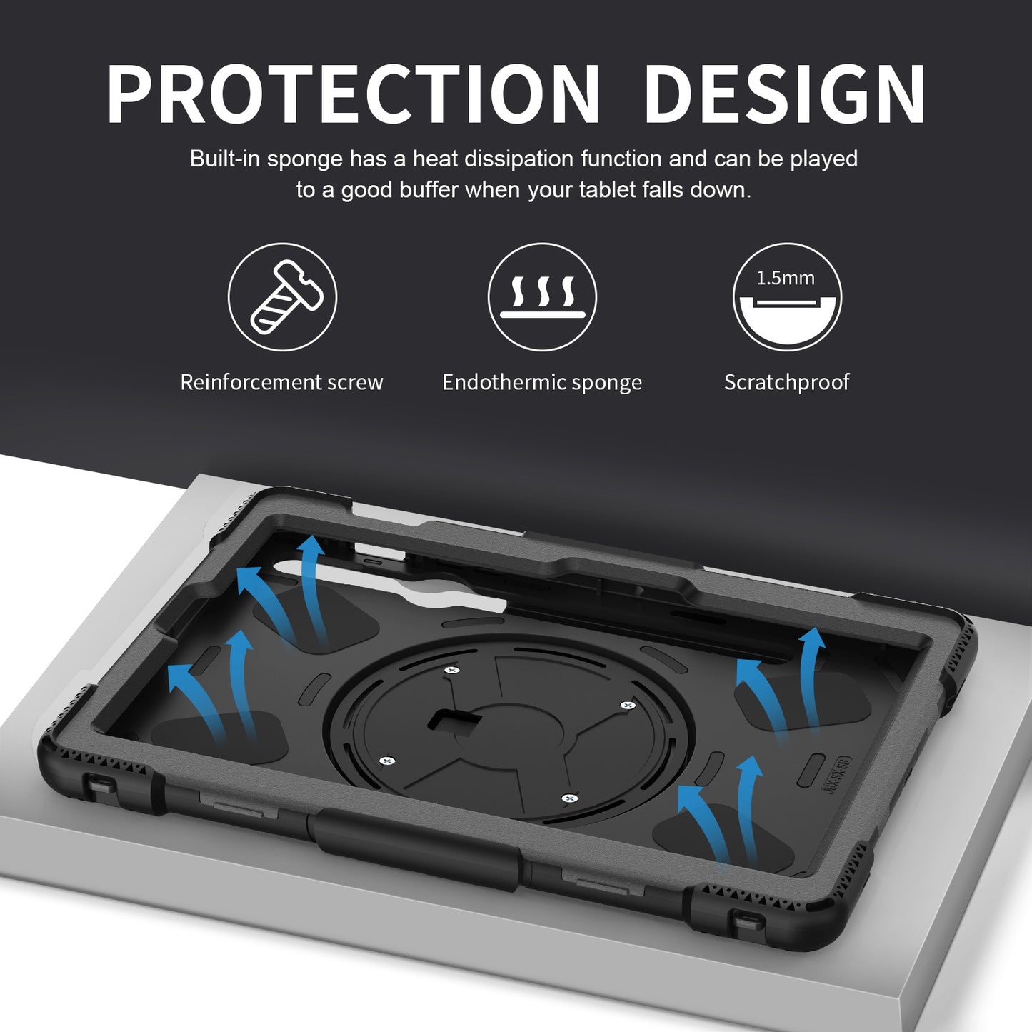 For Samsung Galaxy Tab S8 Kickstand PC + Silicone Hybrid Case Hand Strap Tablet Cover with Shoulder Strap
